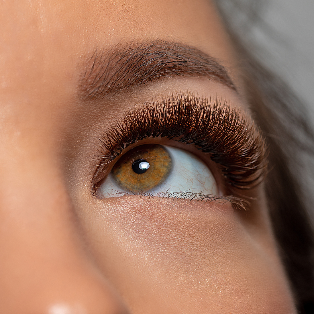 Woman Eyes with artificial eyelashes. Eyelash Extension. Lashes.